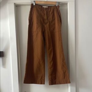 THE GREAT. Brown Ankle Cropped Pants